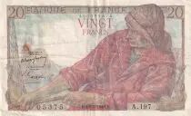 Frankreich 20 Francs - Fisher - 10-03-1949 - Serial A.197 - P.100