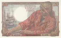 Frankreich 20 Francs - Fisher - 14-10-1948 - Serial U.185