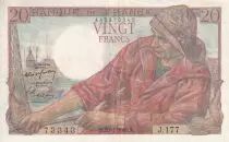 Frankreich 20 Francs - Fisher - 29-01-1948 - Serial  J.177 - P.100