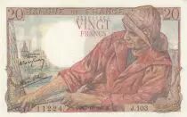 Frankreich 20 Francs - fisherman - 07-10-1943 - Serial J.103