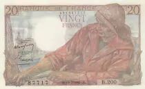 Frankreich 20 Francs - fisherman - 10-03-1949 - Serial B.200