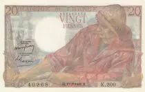 Frankreich 20 Francs - fisherman - 10-03-1949 - Serial K.200