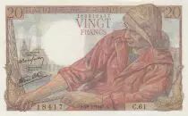 Frankreich 20 Francs - fisherman - 28-01-1943 - Serial C.61