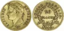 Frankreich 20 Francs - Napol�on I - T�te laur�e - 1812 - W Lille - Or