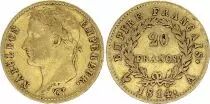 Frankreich 20 Francs - Napol�on I - T�te laur�e - 1814 - A Paris - Or