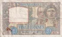 Frankreich 20 Francs - Science and Industry - 01-08-1940 - Serial O.830 - P.92