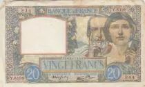 Frankreich 20 Francs - Science and work - 30-10-1941 - Serial Y.6198