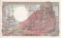 Frankreich 20 Francs - Sheperd - 10-03-1949 - Serial J.203 - VF+ - P.100c