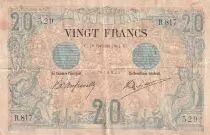 Frankreich 20 Francs Black -  01-10-1904 - Serial R.817
