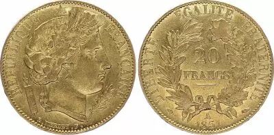 Frankreich 20 Francs Ceres - II e Republic - 1851 A Paris - Gold
