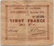 Frankreich 20 Francs Coutiches City - 1915