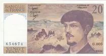 Frankreich 20 Francs Debussy - 1980 - Serial O.005