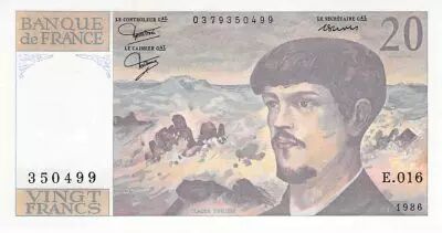 Frankreich 20 Francs Debussy - 1986 Serial E.016 - UNC