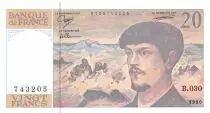 Frankreich 20 Francs Debussy - 1990 Serial B.030 - UNC