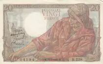 Frankreich 20 Francs fisherman - 19-05-1949 - Serial H.228