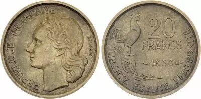 Frankreich 20 Francs Guiraud - 1951