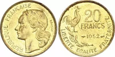 Frankreich 20 Francs Guiraud - 1952