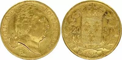 Frankreich 20 Francs Louis XVIII - 1824 A Paris