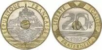 Frankreich 20 Francs Mont Saint-Michel - 1992 - VF