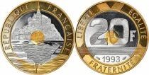 Frankreich 20 Francs Mont Saint-Michel - 1993 - Proof