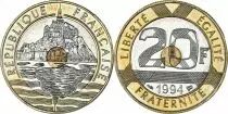 Frankreich 20 Francs Mont Saint-Michel - 1994 Proof