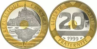 Frankreich 20 Francs Mont Saint-Michel - 1999 - BU