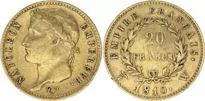 Frankreich 20 Francs Napoleon I Empereur - 1810 W Lille - Gold