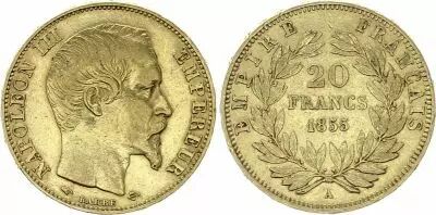 Frankreich 20 Francs Napoleon III Empereur 1855 A Paris - Gold