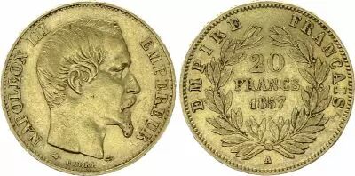 Frankreich 20 Francs Napoleon III Empereur 1857 A Paris - Gold