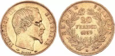 Frankreich 20 Francs Napoleon III Empereur 1859 A Paris - Gold