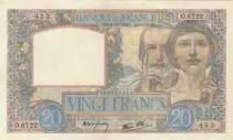 Frankreich 20 Francs Science and Labour - 04-12-1941 - Serial C.6844