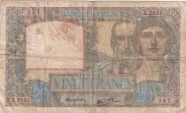 Frankreich 20 Francs Science and Labour - 19-12-1940 - Serial X.2521