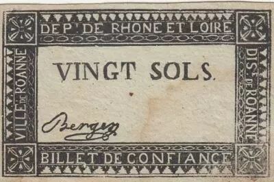 Frankreich 20 sols - 1791 - Department Rhone - Roanne