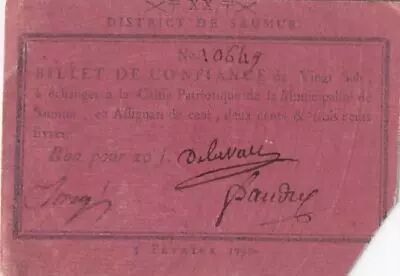 Frankreich 20 Sols - Maine et loire - District de Saumur - 03-02-1792
