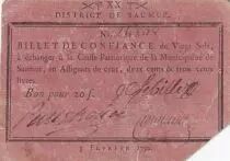 Frankreich 20 Sols - Maine et loire - District de Saumur - 03-02-1792