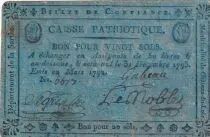 Frankreich 20 Sols - Sarthe - Municipalit&eacute; de Ch&acirc;teau-du-Loir - 03-1792