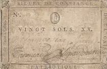 Frankreich 20 sols - Sarthe - Patriotic fund of Saint Calais - Not founded - 1792