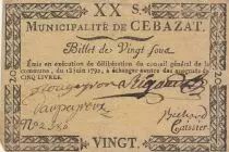 Frankreich 20 sous - Puy de d&ocirc;me - Municipality of Cebazat - 1792