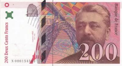 Frankreich 200 Francs - Gustave Eiffel - Eiffel Tower - 1995 - Serial N.000
