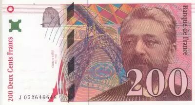Frankreich 200 Francs - Gustave Eiffel - Tour Eiffel  - 1996 - Serial J.052