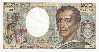 Frankreich 200 Francs - Montesquieu - 1981 - S�rie D.008 - F.70.01