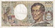 Frankreich 200 Francs - Montesquieu - 1981 - S&eacute;rie J.001