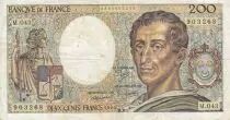 Frankreich 200 Francs - Montesquieu - 1986 - Serial M.043