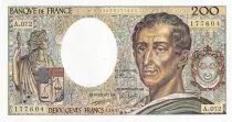 Frankreich 200 Francs - Montesquieu - 1989 - Serial A.072 - P.155