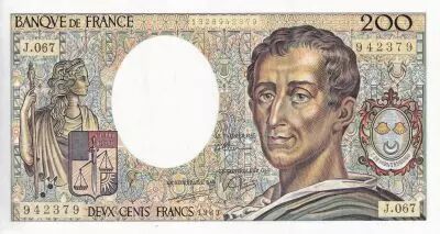 Frankreich 200 Francs - Montesquieu - 1989 - Serial J.067 - P.155