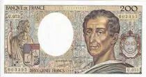 Frankreich 200 Francs - Montesquieu - 1989 - Serial U.073 - P.155