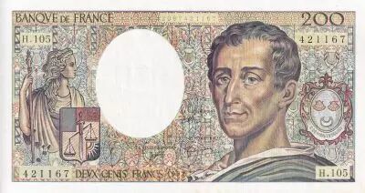 Frankreich 200 Francs - Montesquieu - 1992 - Serial H.105 - P.155