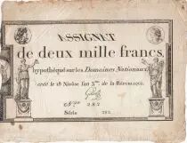 Frankreich 2000 Francs 18 Nivose An III - 7.1.1795 - Sign. Gilles - F to VF