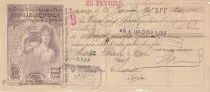 Frankreich 24 francs - Bank cheque receipt - Fenaille & Despeaux - 1873