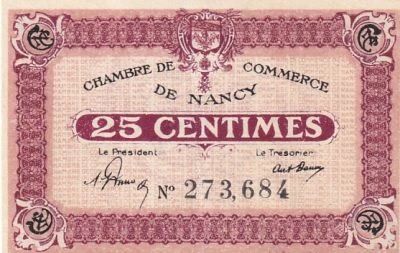 Frankreich 25 centimes - Chambre de Commerce - Nancy